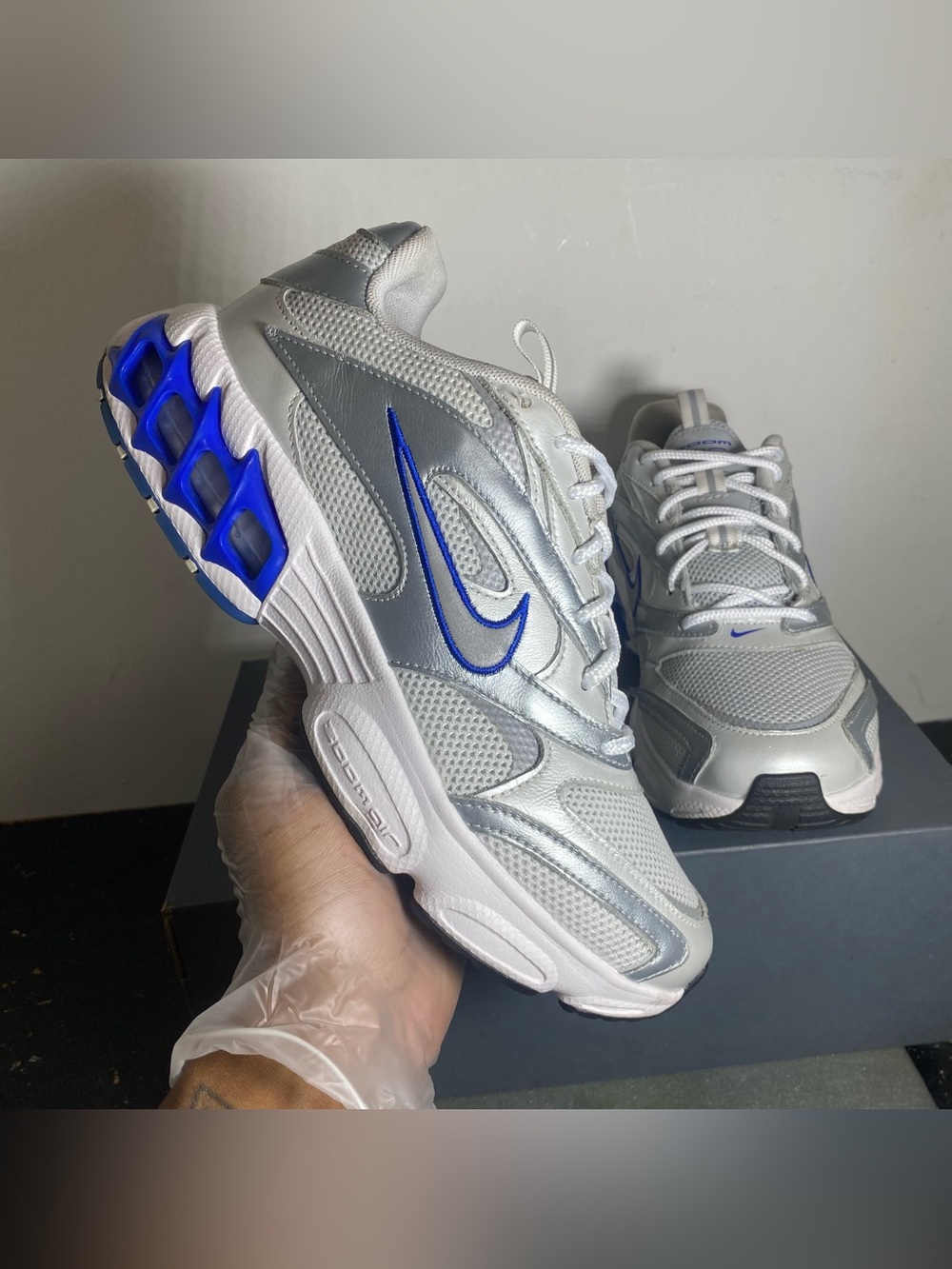 Size 8- Nike Zoom Air Fire Shoes - Metallic Silver and Black